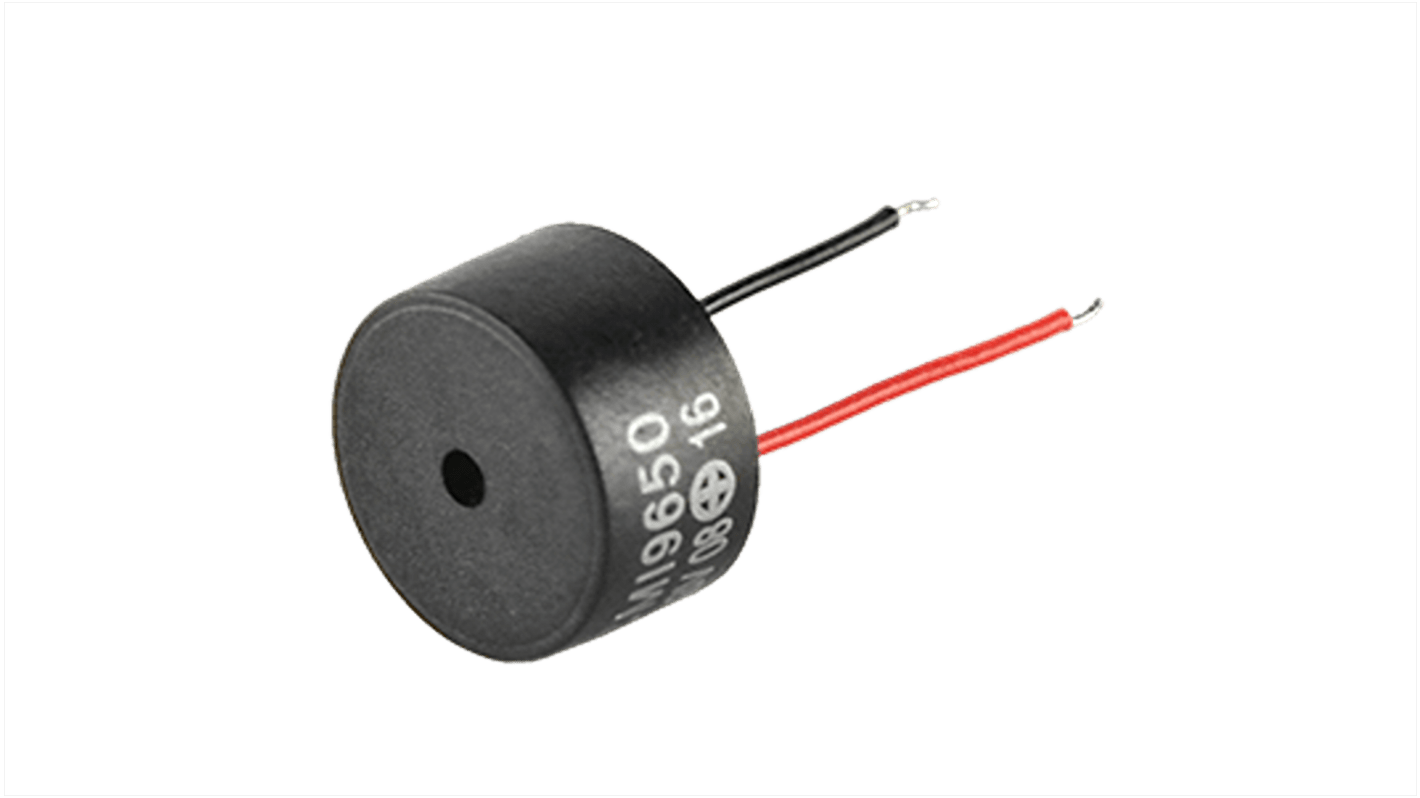 CUI Devices 78dB Wire Leads Internal Magnetic Buzzer, 3V dc Min, 5V dc Max