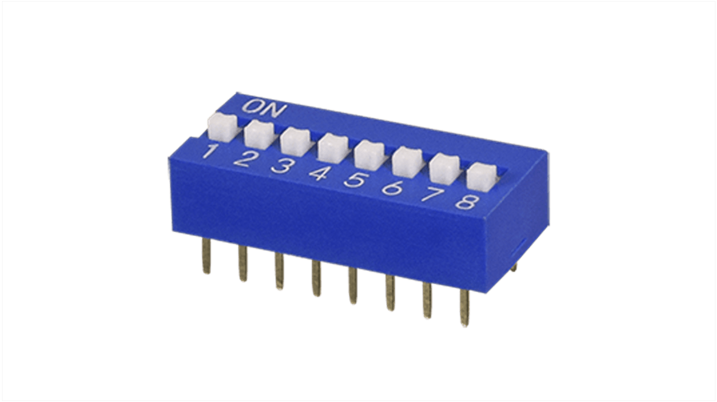 CUI Devices 1 Way Through Hole DIP Switch SPST, Raised Actuator Actuator