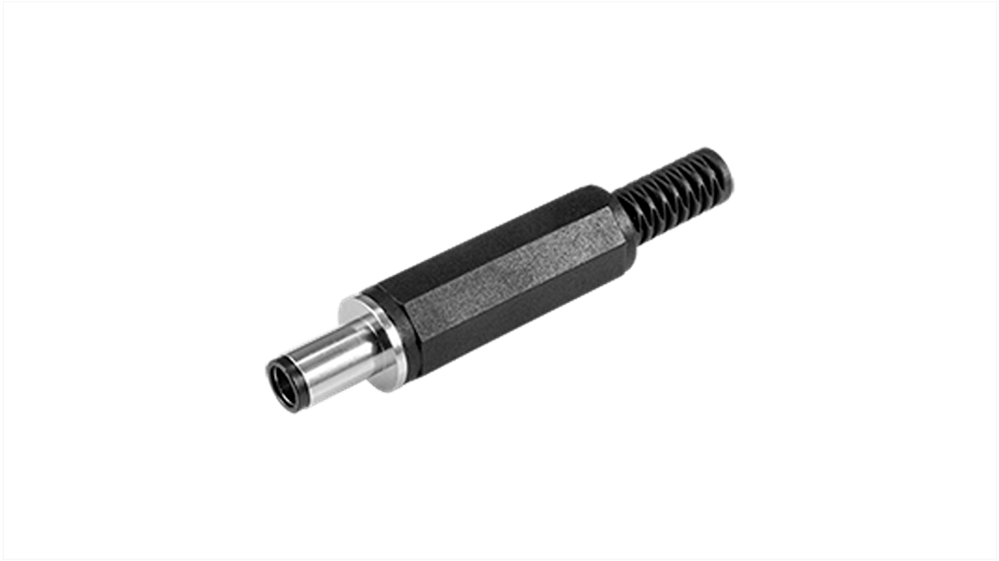 power plug, 0.6 x 5.5 x 7.4 mm, straight