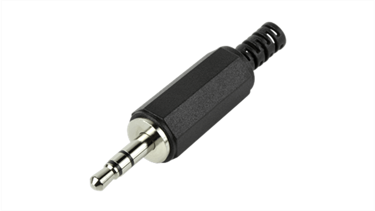 audio plug, 3.5 mm, straight, 3 conducto