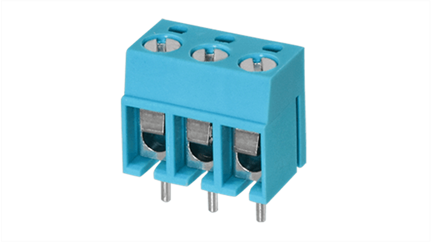 CUI Devices PCB Terminal Block, 3-Contact, 5mm Pitch, Screw Mount