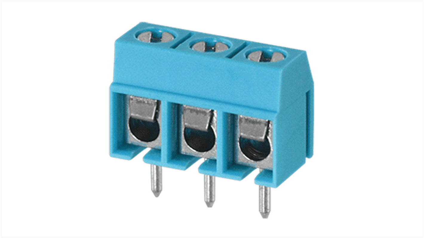 Morsettiera per circuito stampato CUI Devices a 3 vie, passo 5mm, Montaggio a vite