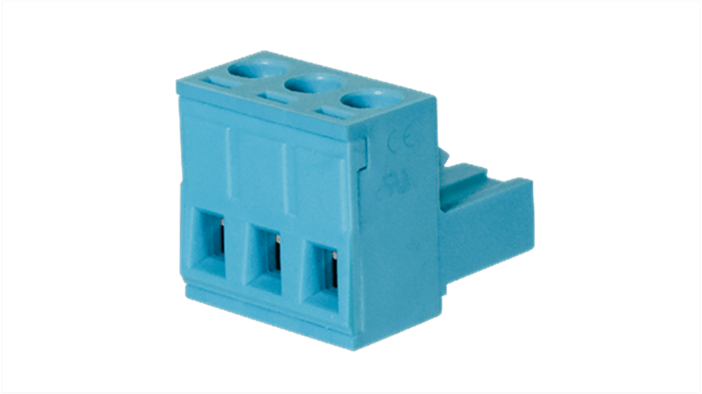 CUI Devices 5.08mm Pitch 3 Way Pluggable Terminal Block, Plug, PCB Mount