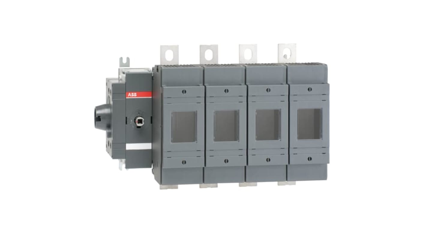 Interruptor seccionador con fusible ABB Bastidor cerrado, 250A, 4, Fusible NH0, NH1 250A OS 1SCA02