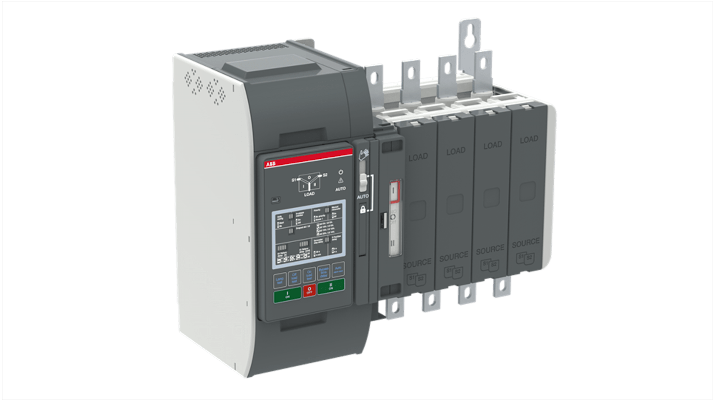 Interruptor seccionador ABB, 250A, 4 250A Interruptores de transferencia automática 1SCA1