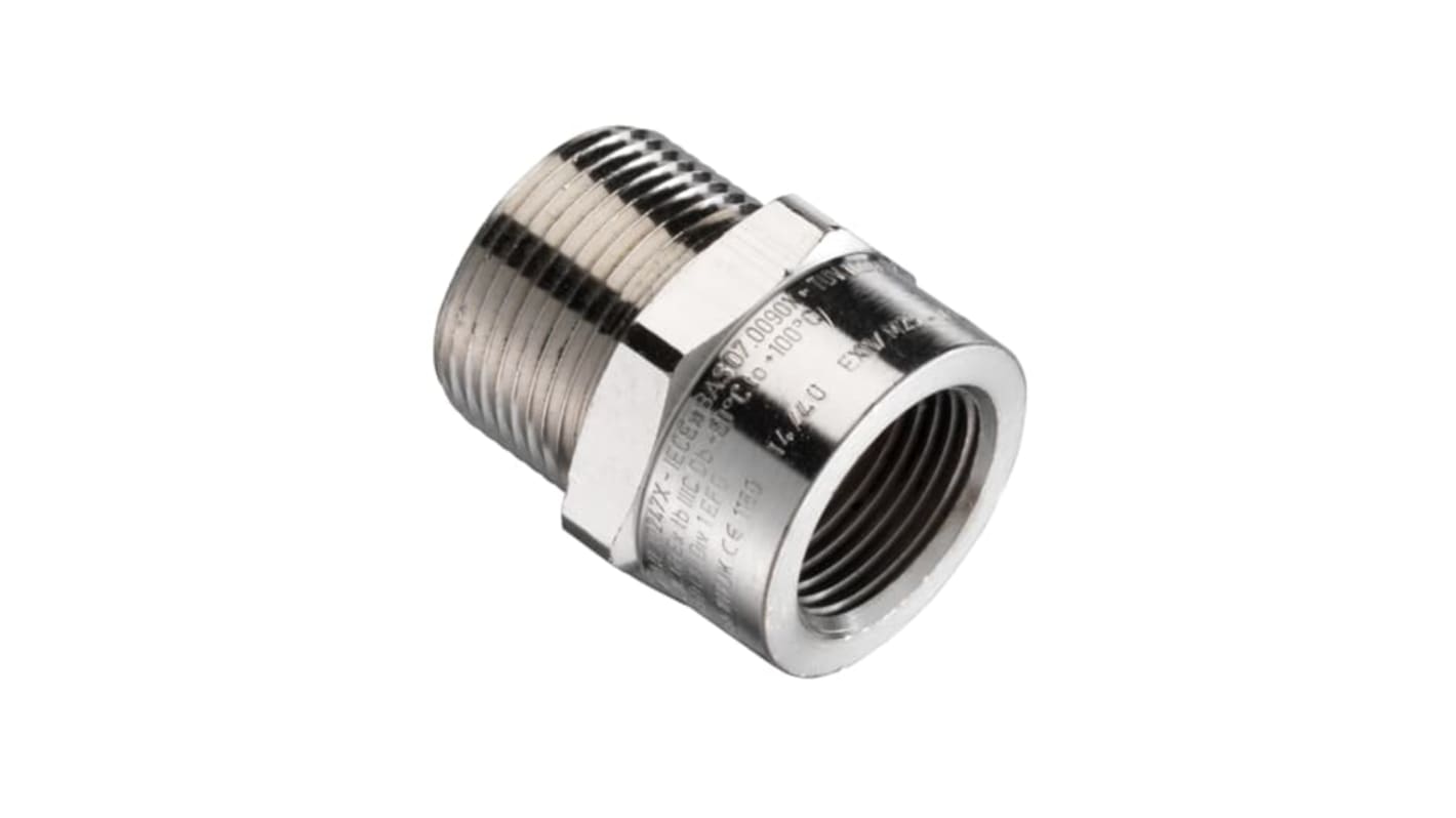 ABB Converter, Hose Adapter, 1/2in Nominal Size, 1/2NPT in, Nickel Plated Brass, Metallic