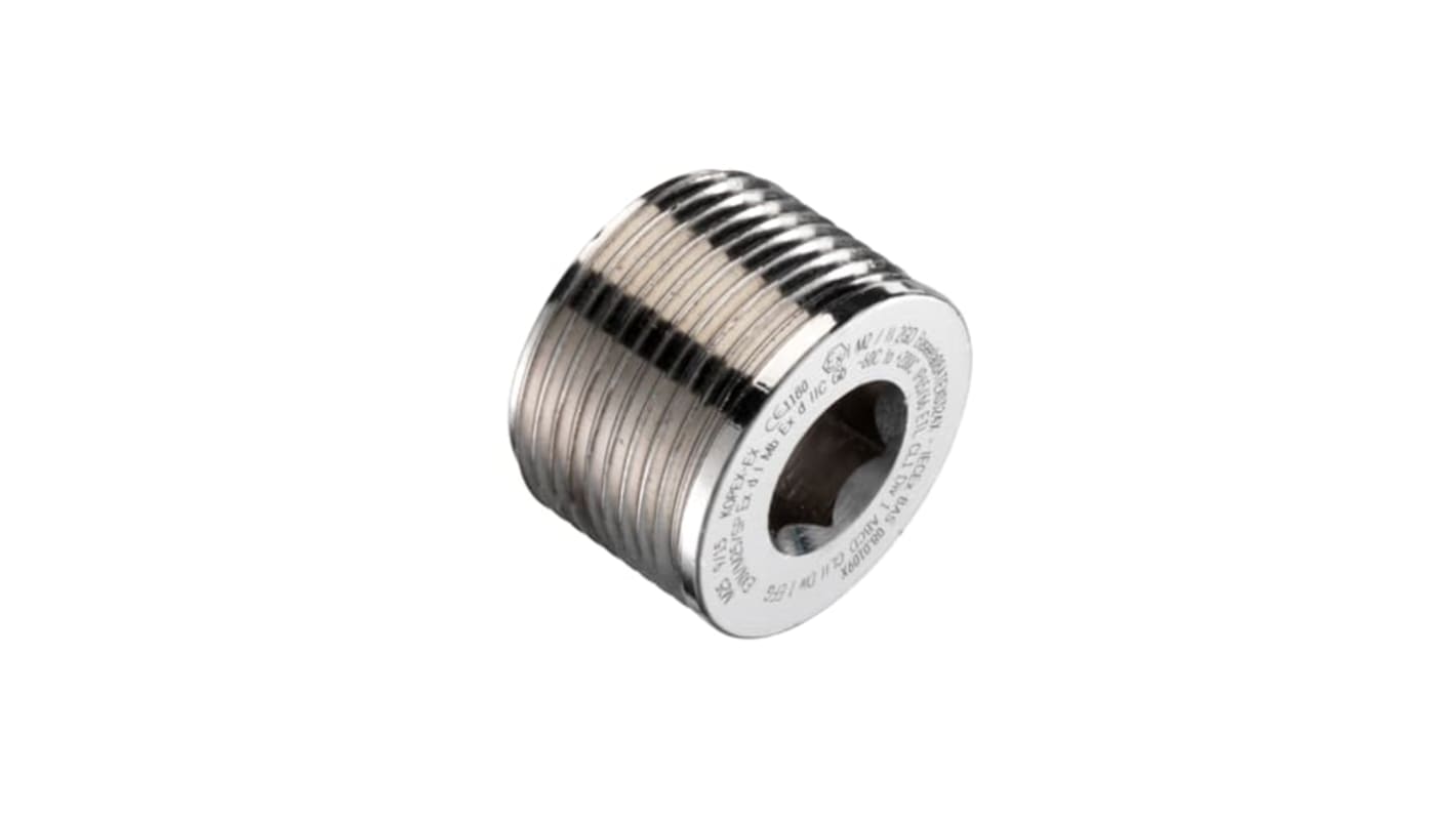 ABB Stopping Plug, 1/2NPT in, Nickel Plated Brass, Threaded