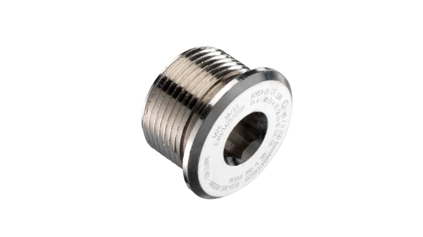ABB Stopping Plug, M20, Nickel Plated Brass, Threaded