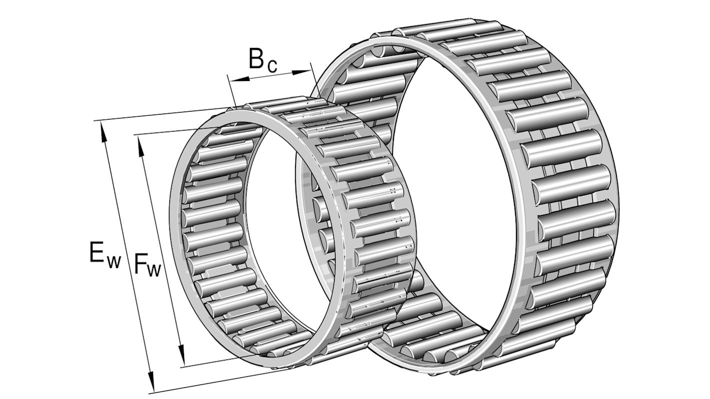 Rodamiento de rodillos de aguja INA, Ø int. 52mm, Ø ext. 57mm, ancho 12mm
