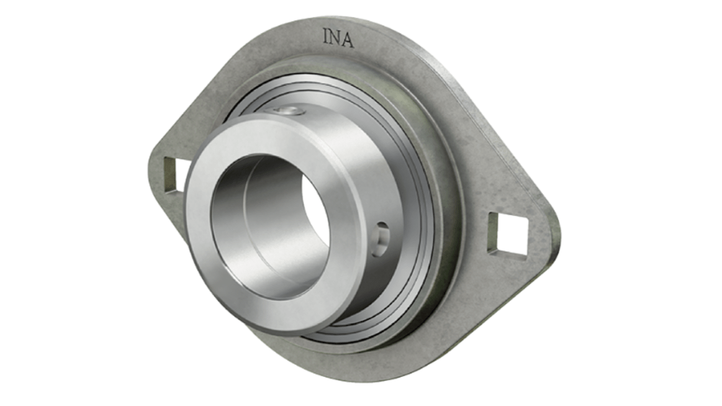 INA 2-Loch Flanschlager aus Stahl, Innen-Ø 25mm, 71mm x 95.2mm