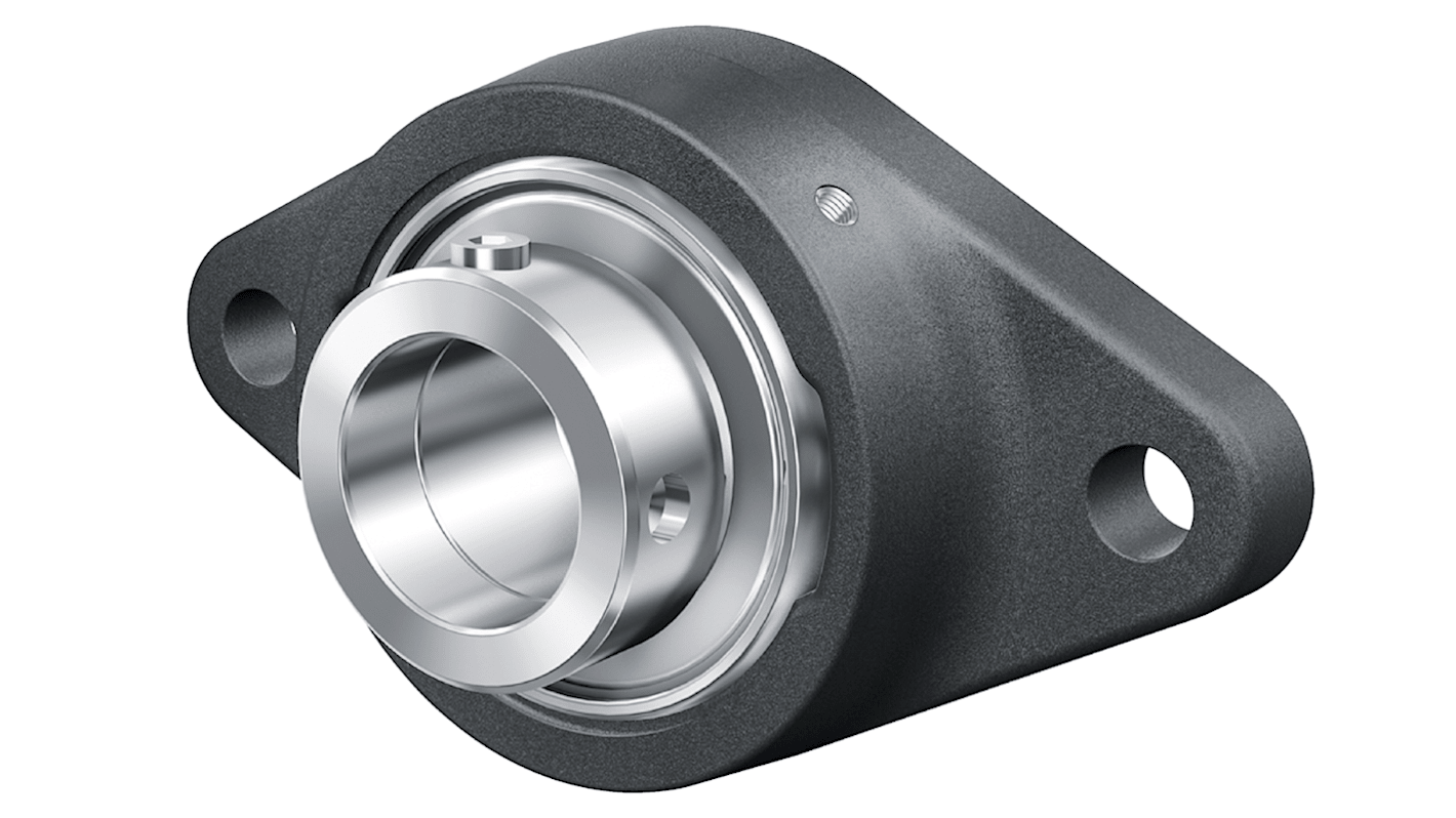 INA 2-Loch Flanschlager aus Gusseisen, Innen-Ø 20mm, 61mm x 112mm