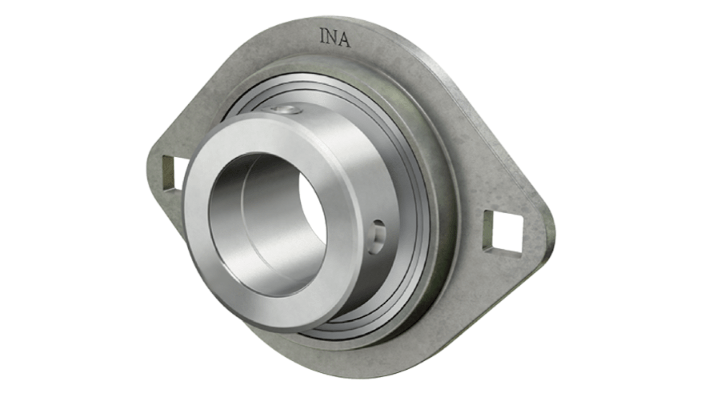 INA 2-Loch Flanschlager aus Stahl, Innen-Ø 20mm, 66mm x 90.5mm