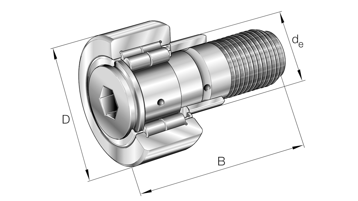 Galet INA, 40mm, Type Gallet de came de type fileté