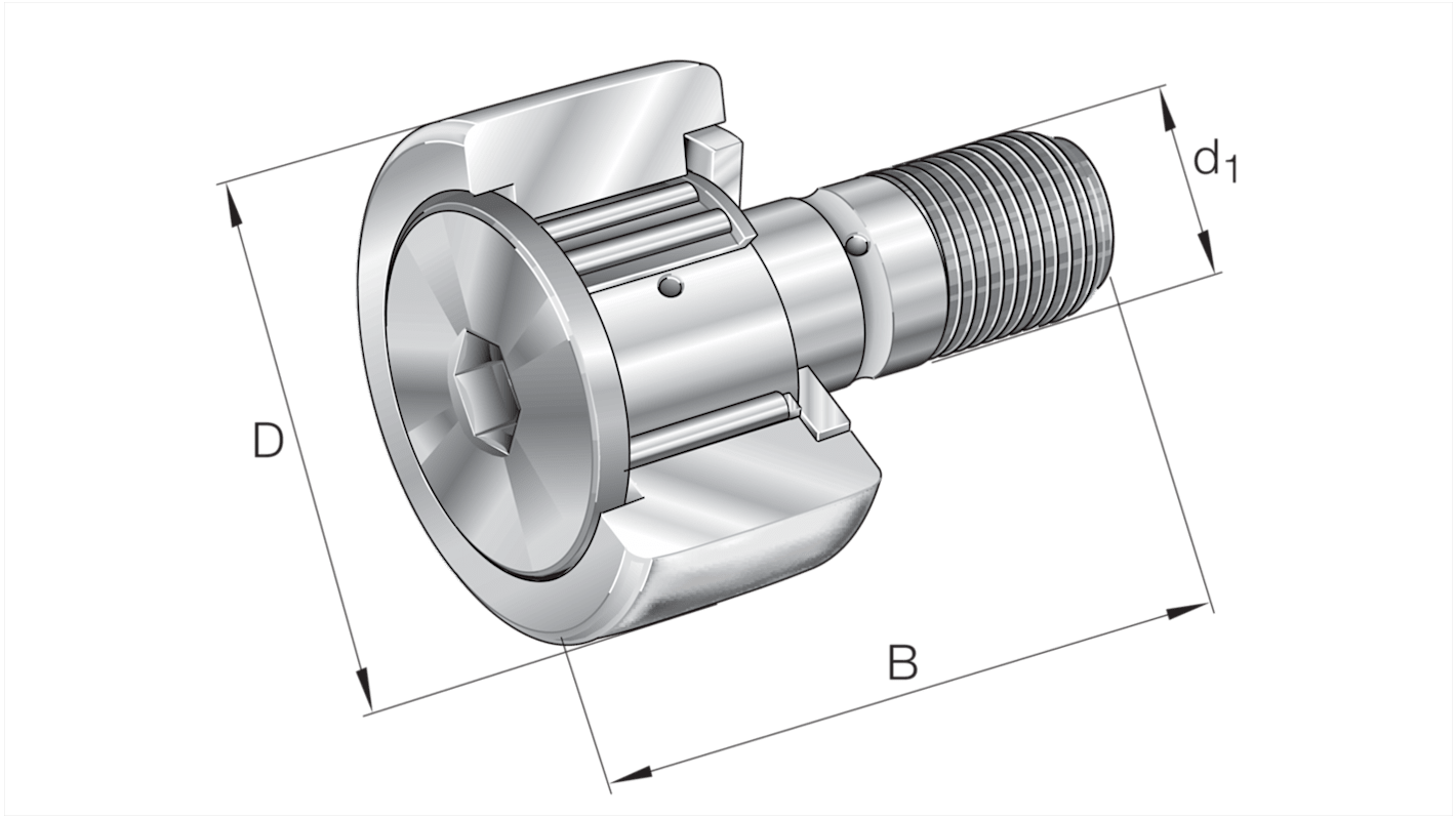 Galet INA, 40mm, Type Gallet de came de type douille