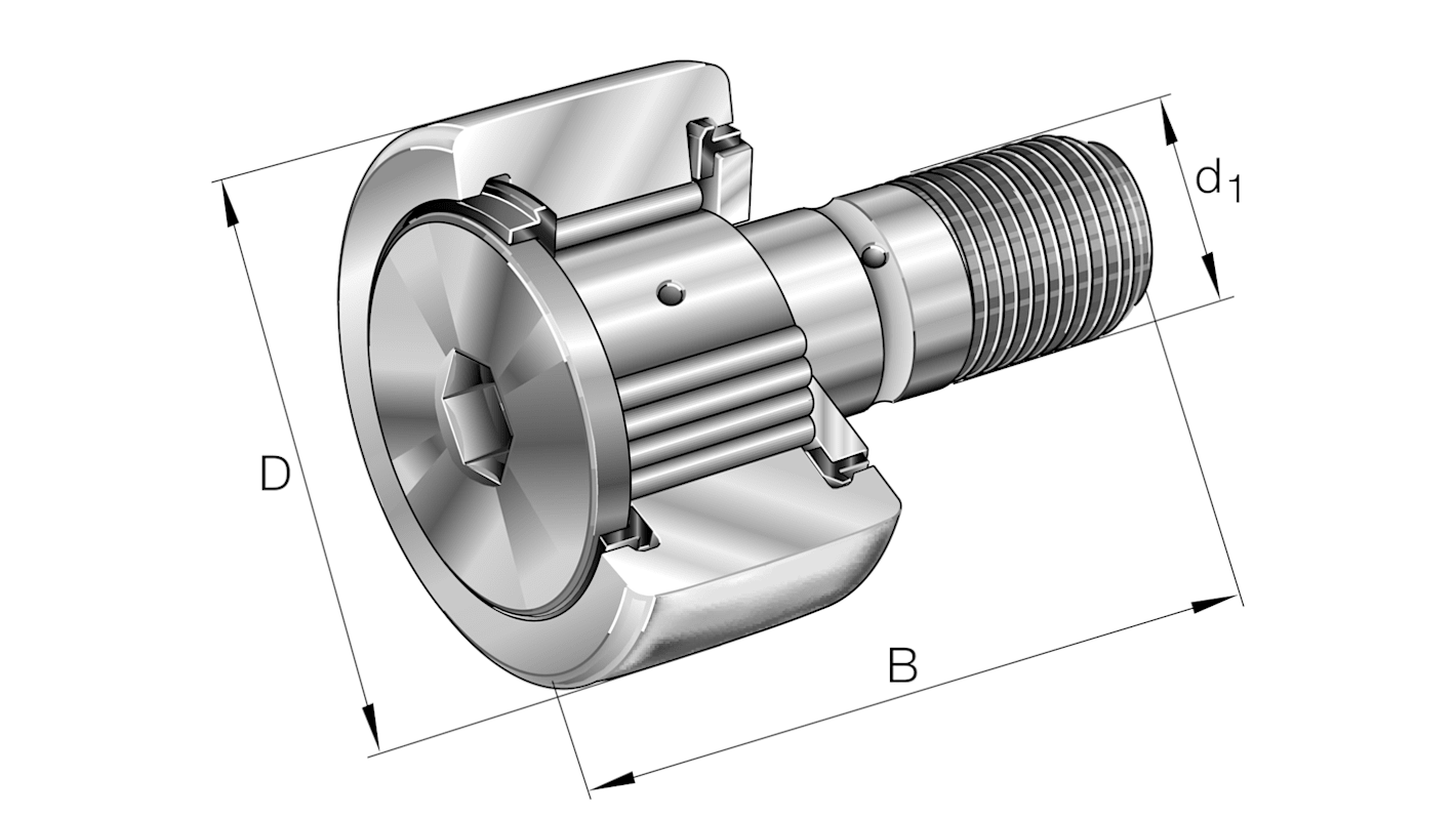 Galet INA, 40mm, Type Gallet de came de type fileté