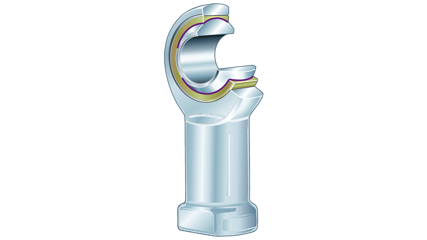 INA 66mm Stahl Gelenkkopf, Wellen-Ø 12mm, M12, Traglast bis 24000N