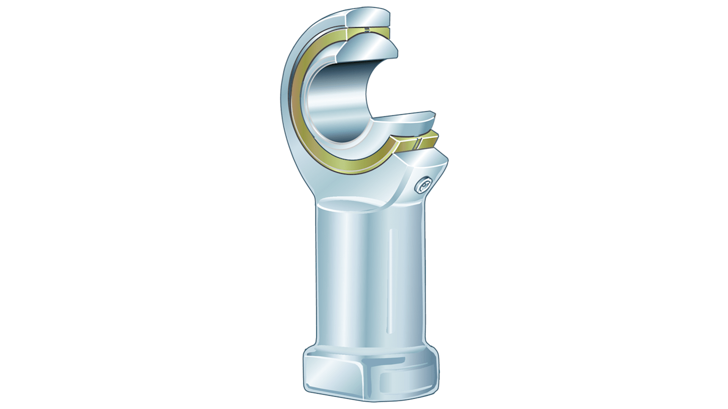 INA 102mm Stahl Gelenkkopf, Wellen-Ø 20mm, Innengewinde M20 Buchse, Traglast bis 31400N