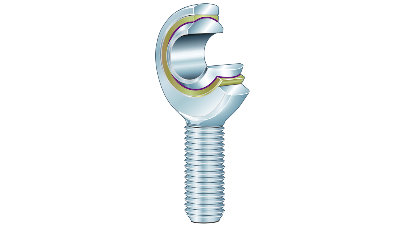 INA M12 Steel Rod End, 12mm Bore, 70mm Long, Metric Thread Standard