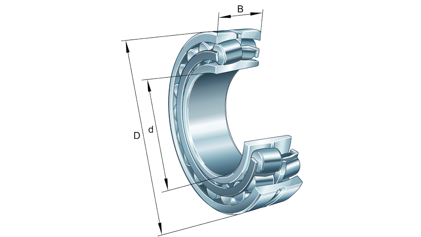 FAG Rollenlager Typ Kugelförmig, Innen-Ø 55mm / Außen-Ø 100mm, Breite 25mm