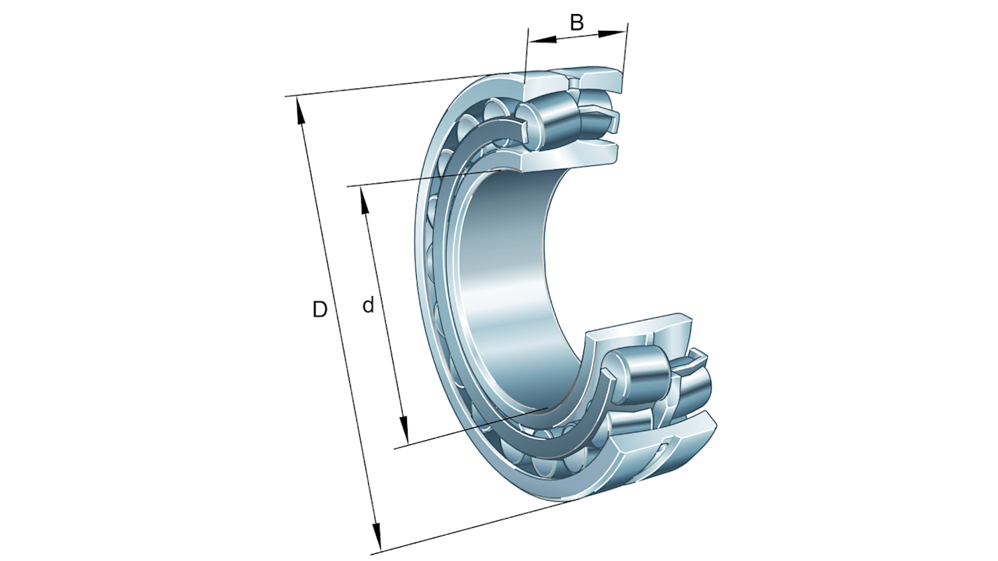 FAG 22214-E1-XL-C3 70mm I.D Spherical Roller Bearing, 125mm O.D