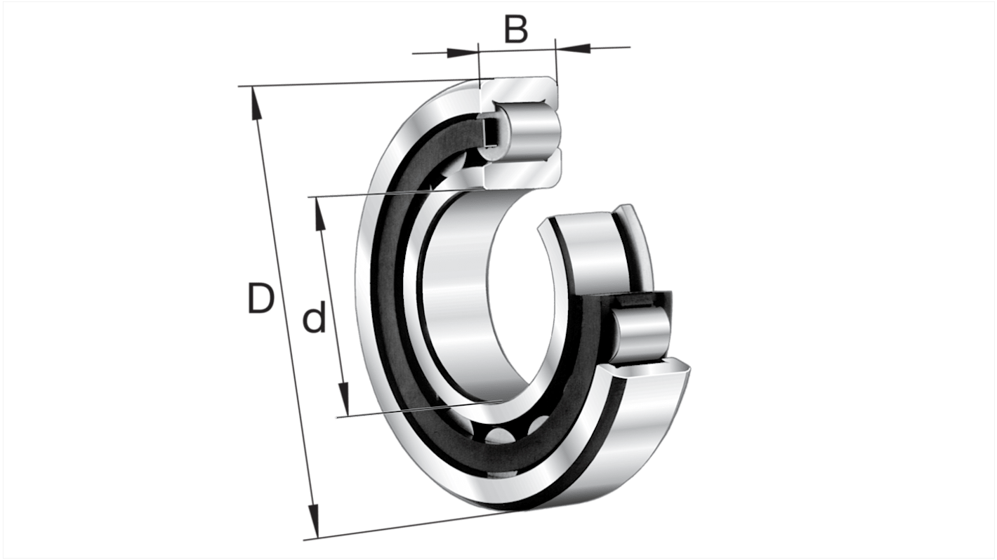 Rodamiento de rodillos Cilíndrico FAG, Ø int. 50mm, Ø ext. 90mm, ancho 23mm