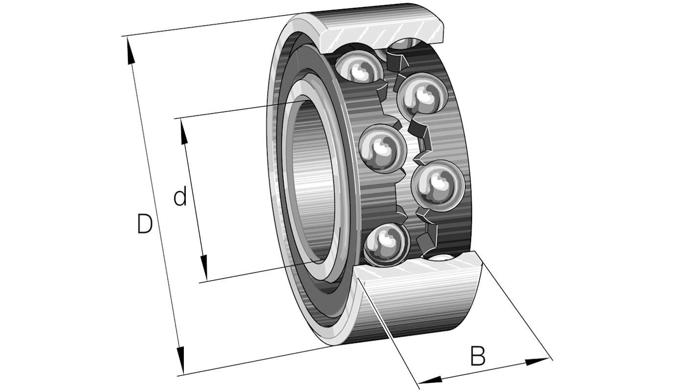 FAG Zweireihiges Rillenkugellager Kugellager 2-reihig , Innen-Ø 20mm / Außen-Ø 47mm, Breite 18mm