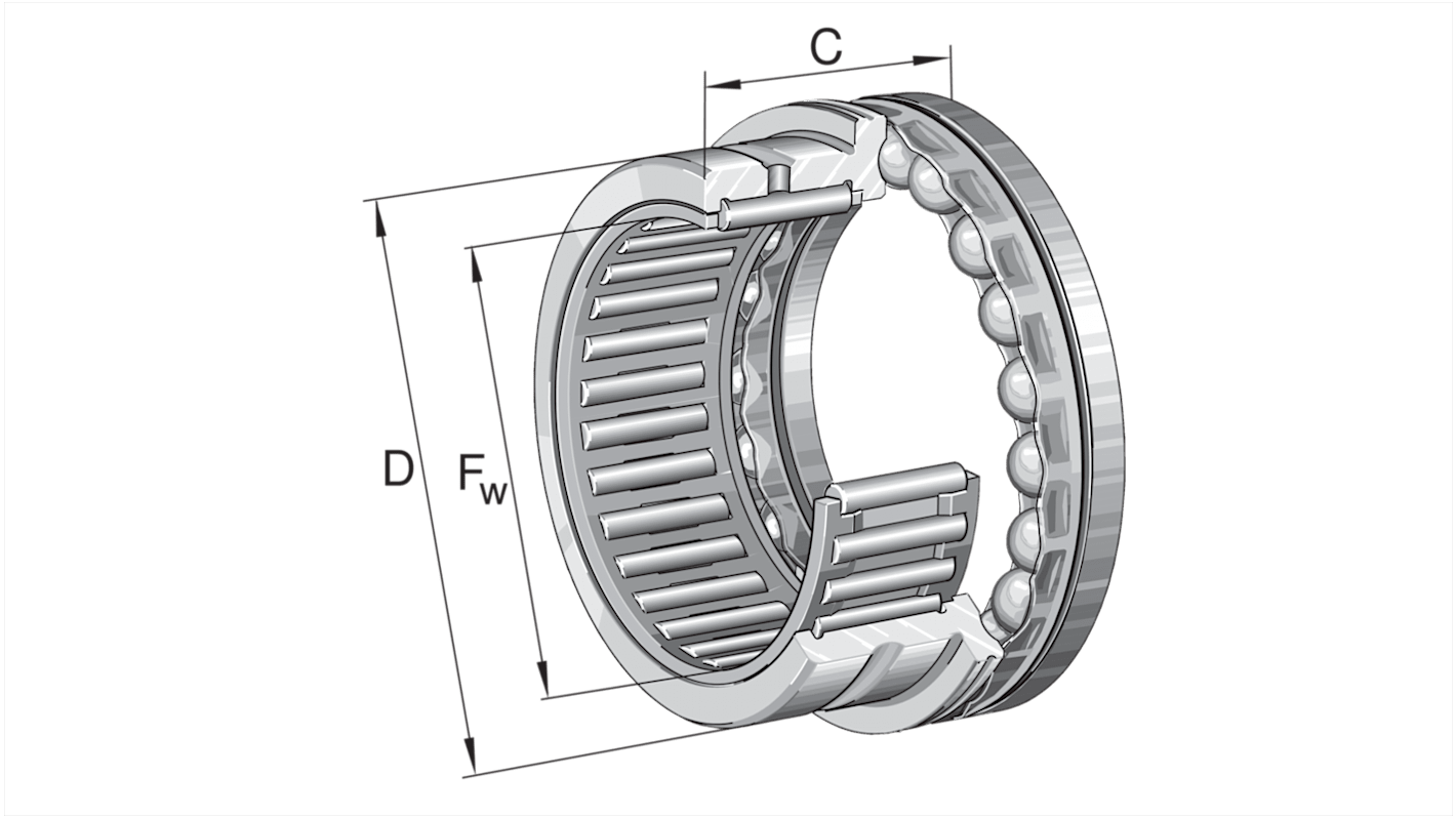 Rodamiento de rodillos INA, Ø int. 50mm, Ø ext. 62mm, ancho 35mm