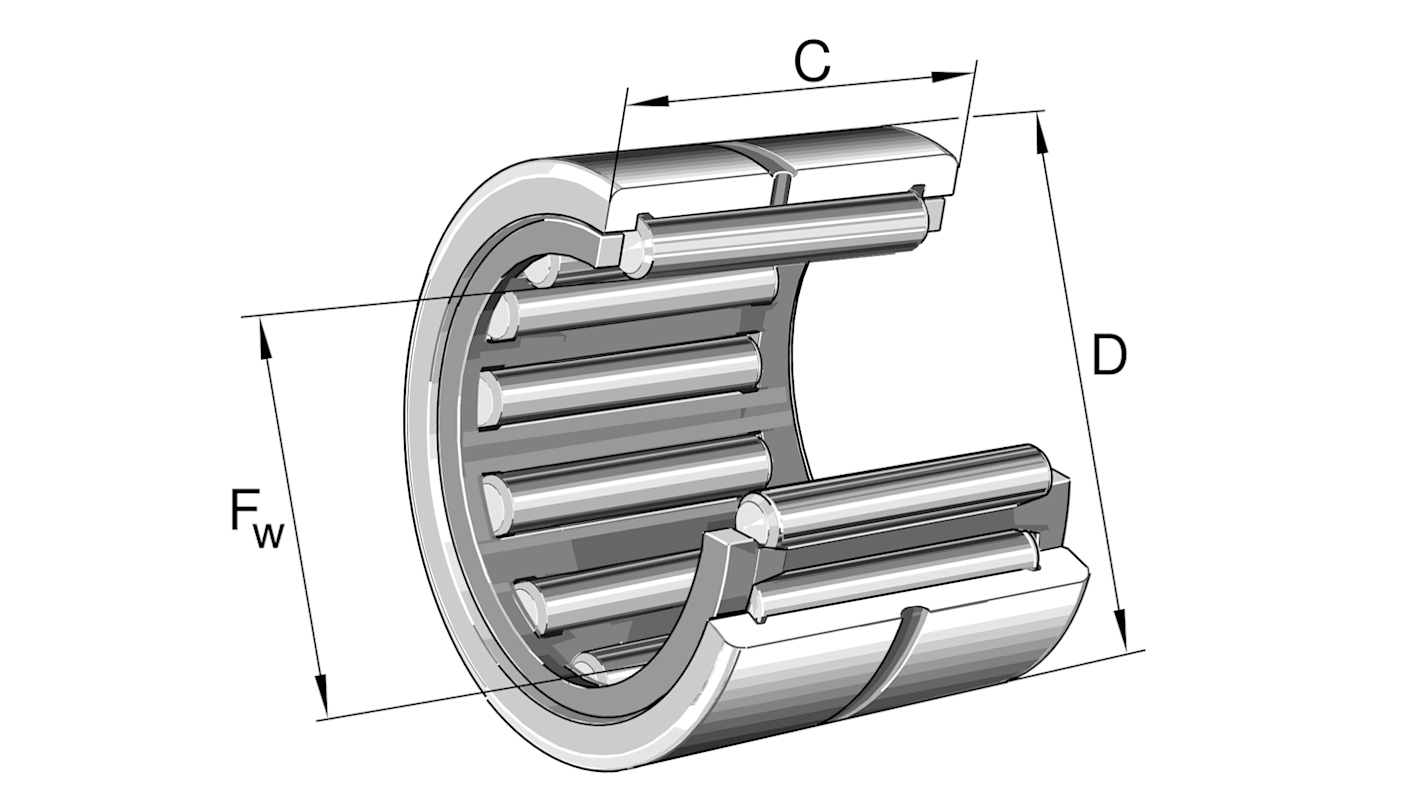 Cuscinetto a rullo INA, Ø int. 68mm, Ø est. 85mm, guida larga 25mm