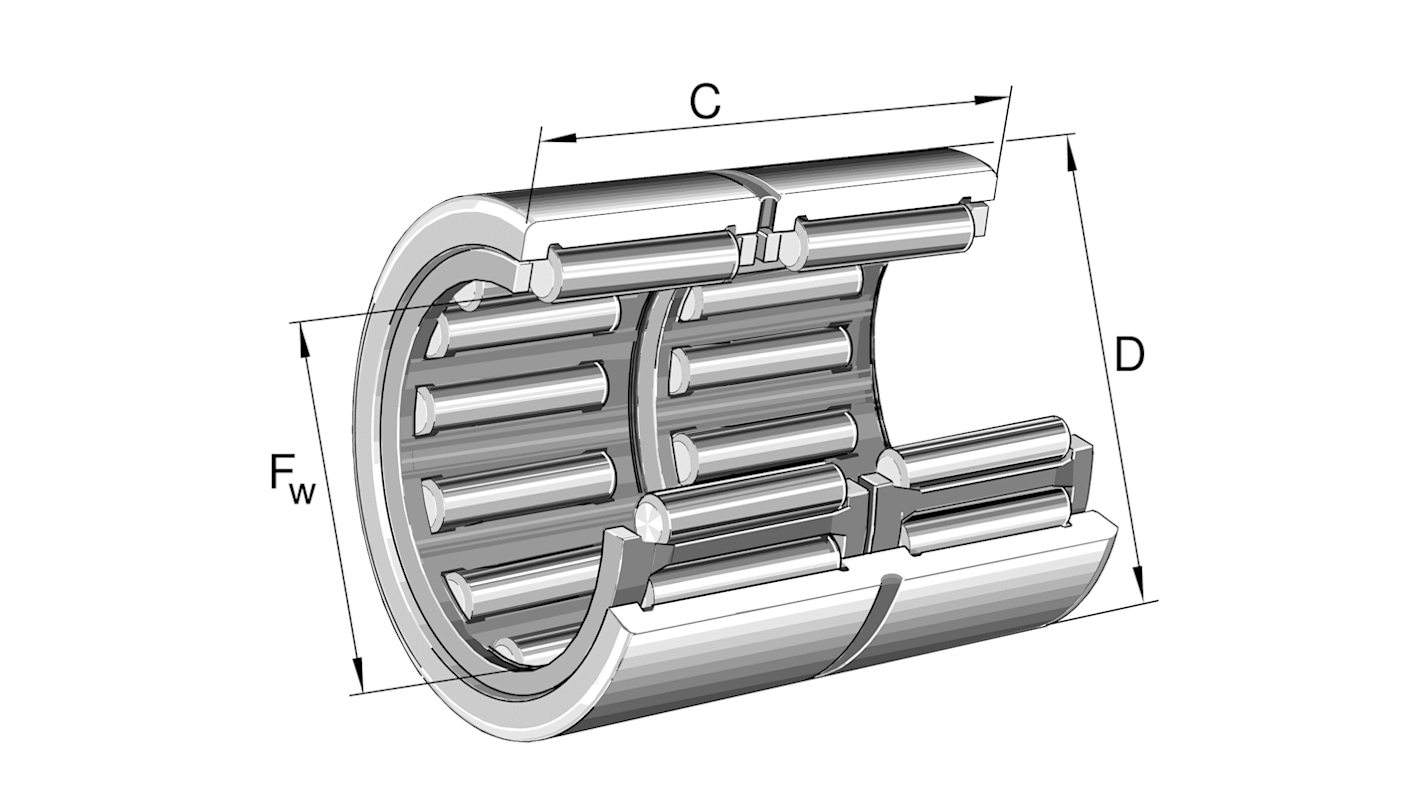 Roulement à rouleaux INA, réf RNA69/32-ZW-XL, diam int 40mm, diam ext 52mm