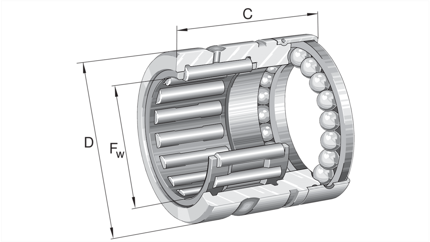 INA NX7-Z-TV-XL 7mm I.D Roller Bearing, 14mm O.D