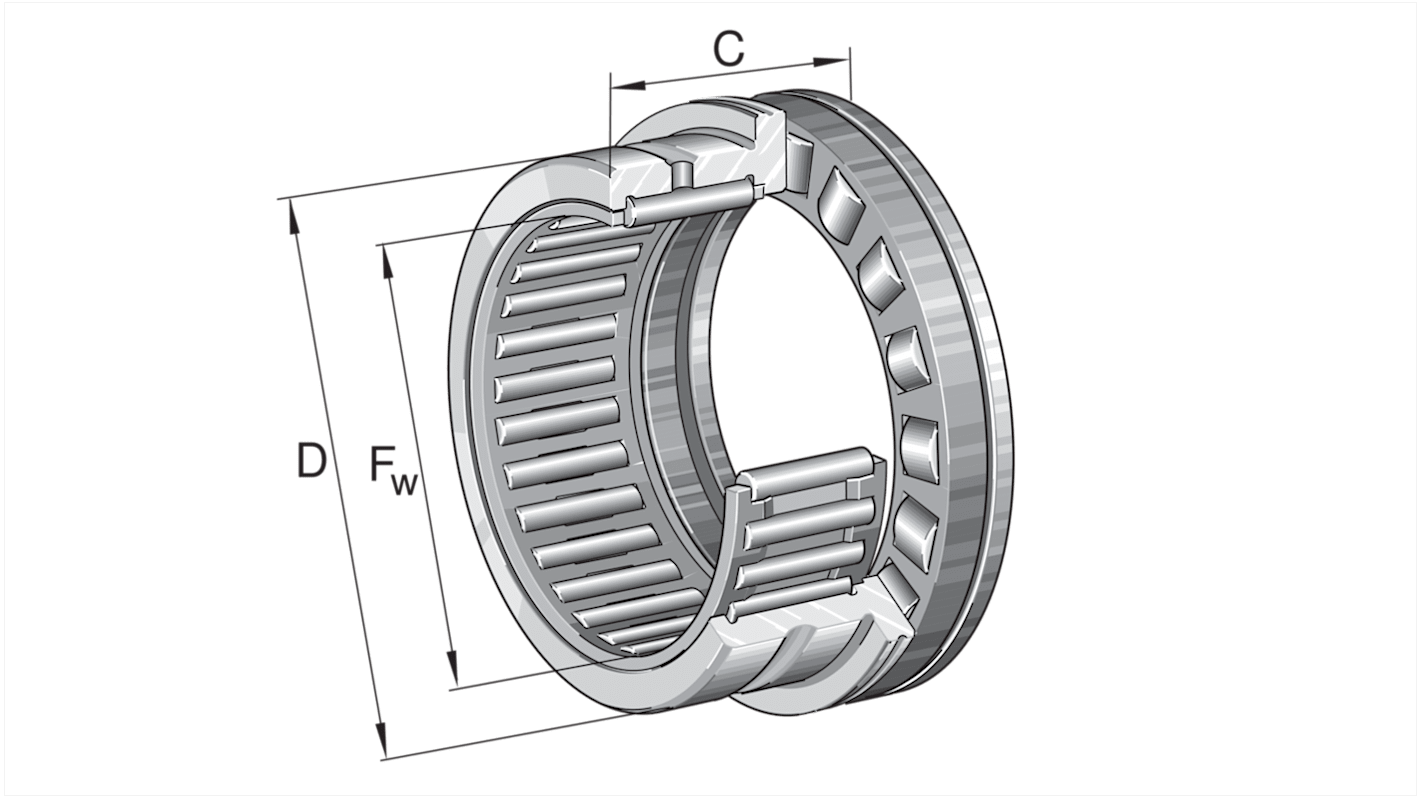 INA NKXR15-Z-XL 15mm I.D Needle Roller Bearing, 24mm O.D