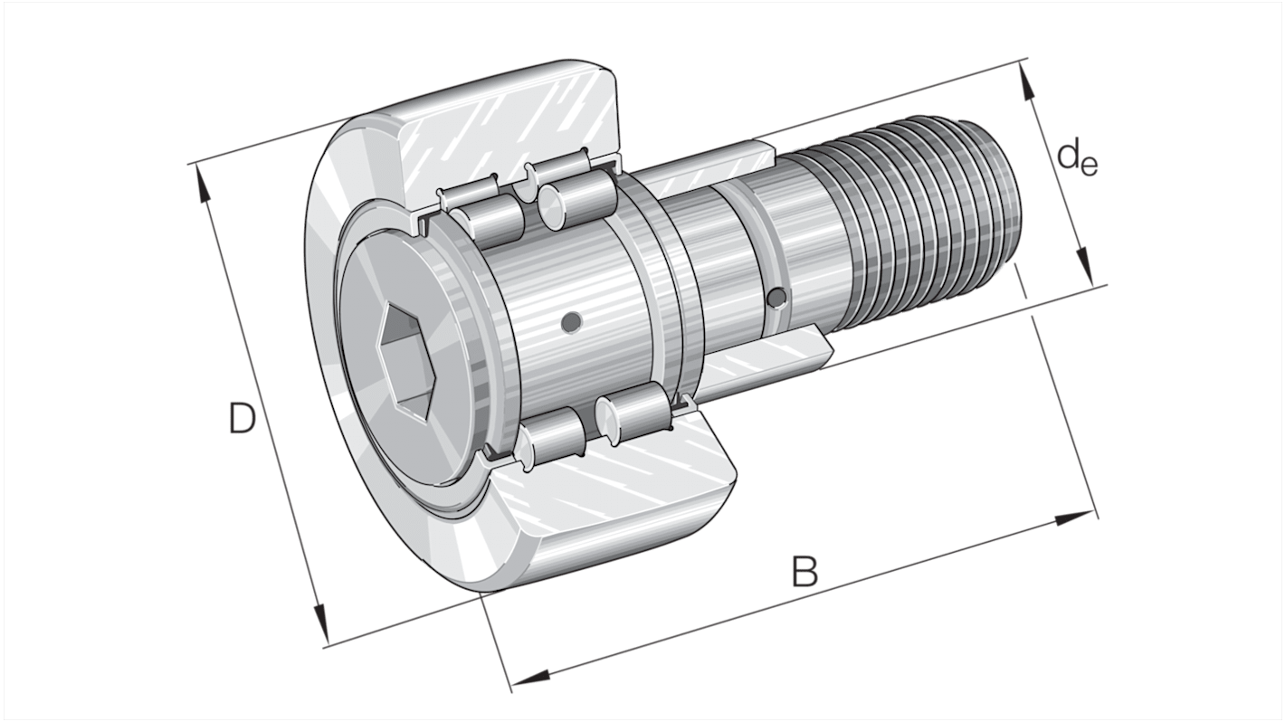 Galet INA, 62mm, Type Gallet de came de type fileté