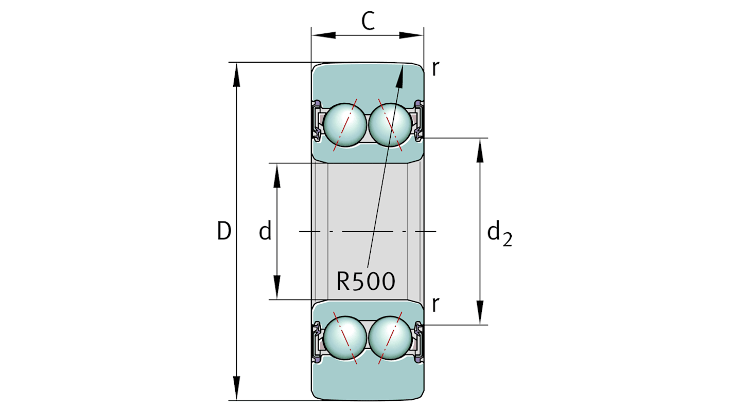 Galet INA, 72mm, Type Galet de came