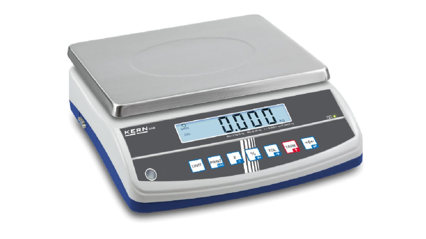 Kern GAB 12K0.1N Bench Weighing Scale, 12kg Weight Capacity