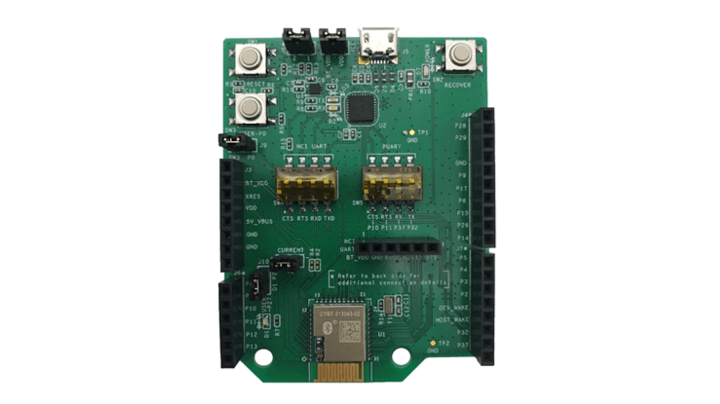 Strumento di sviluppo comunicazione e wireless Infineon AIROC™ CYBT-213043-EVAL, 2.4GHz, Bluetooth Smart (BLE)