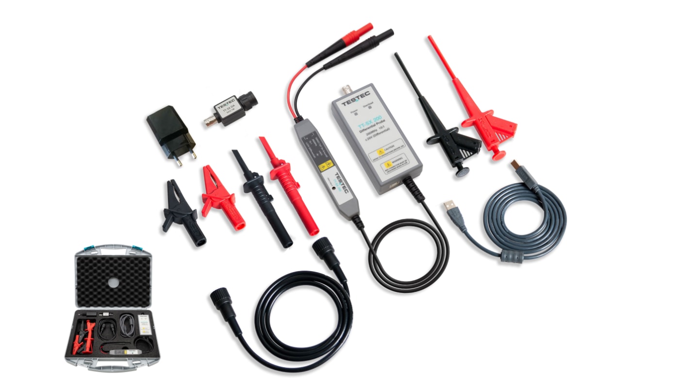 Sonde pour oscilloscope Testec, bande passante 200MHz, atténuation 10:1