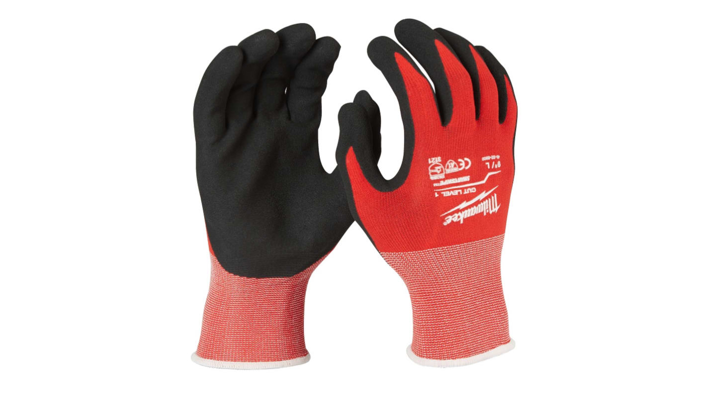 Milwaukee Red Acrylic General Purpose Gloves, Size 10, Latex Coating