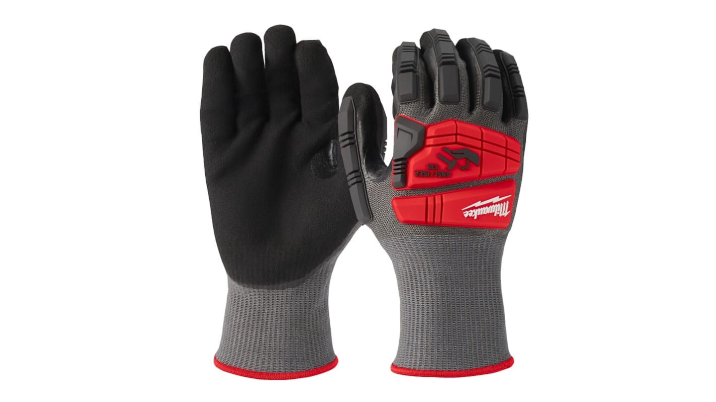 Milwaukee Grey Nitrile General Purpose Gloves, Size 9, Nitrile Coating