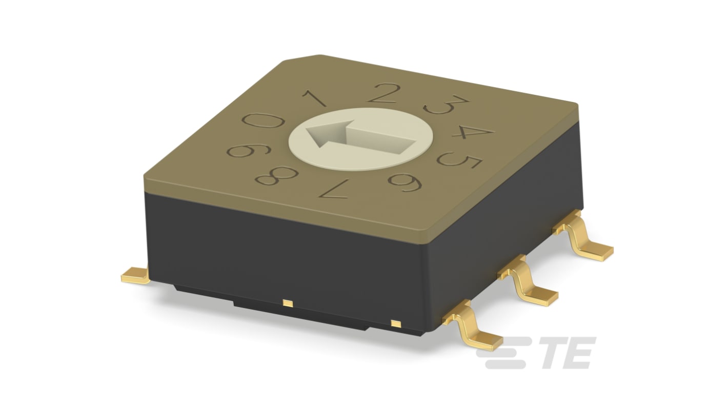 TE Connectivity Drehschalter Kodierschalter 10-stellig 10P, Kontakte vergoldet 20 mA, bis +85°C