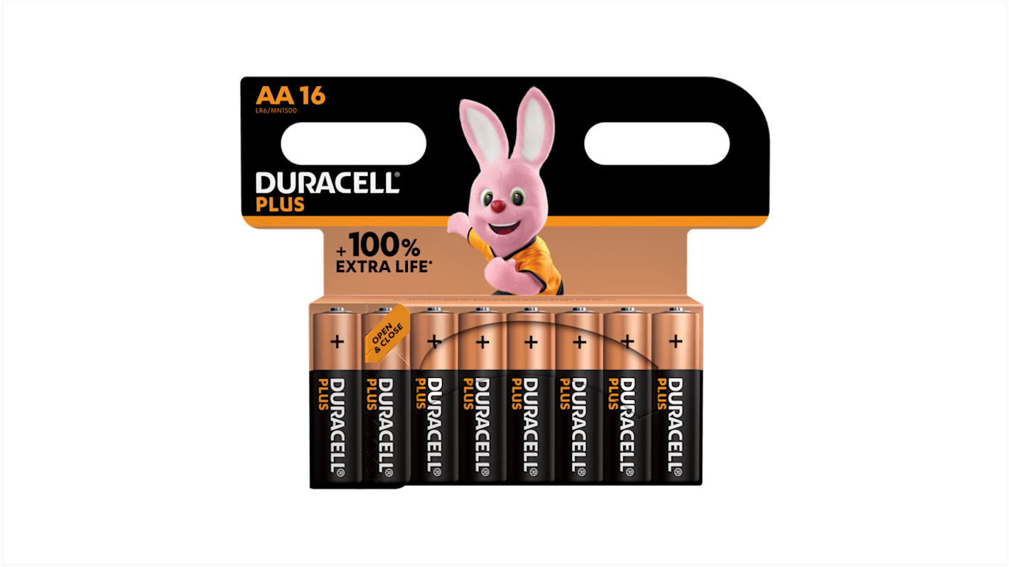 MN1500B16PLUS Duracell Duracell Plus Alkaline Manganese Dioxide AA