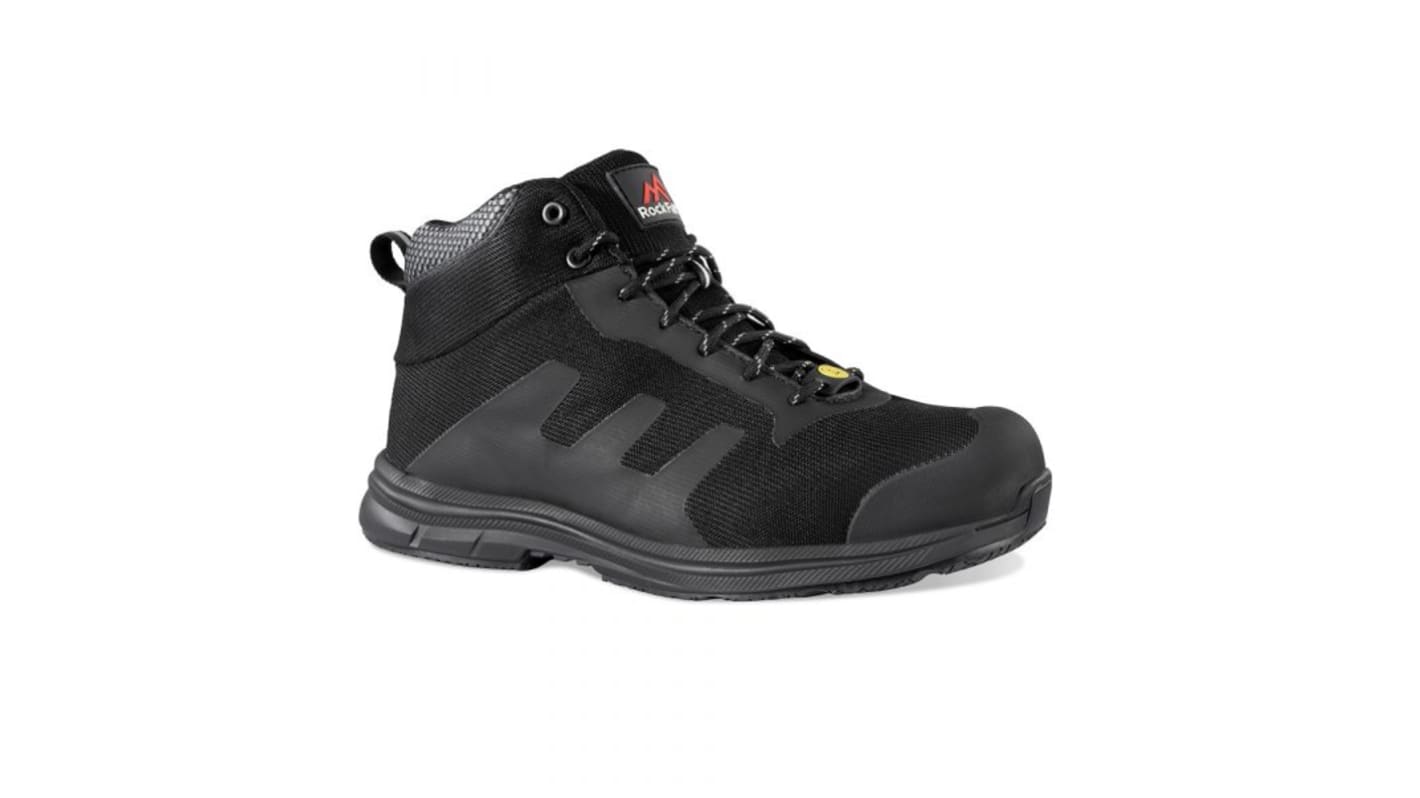 Rockfall Black ESD Safe Fibreglass Toe Capped Safety Boots, UK 6, EU 39