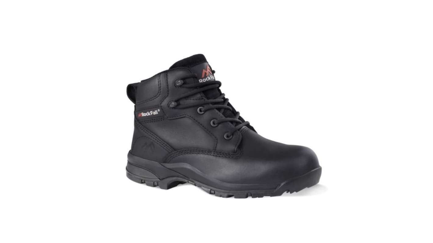 Rockfall Black Fibreglass Toe Capped Women's Safety Boots, UK 4, EU 37