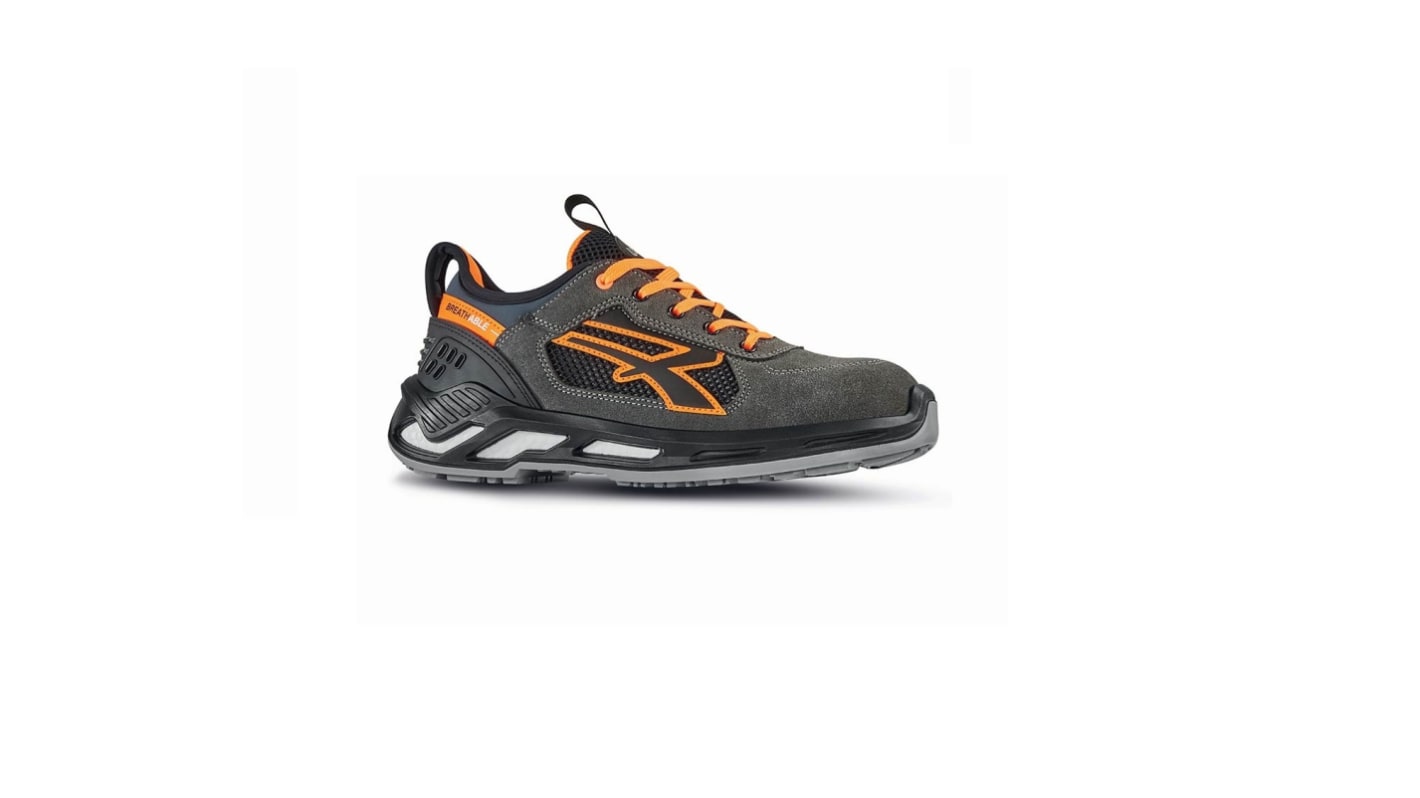 Scarpe sportive antinfortunistiche UPower RYDER, , Unisex tg. 36, col. Grigio/Arancione, con puntale di sicurezza