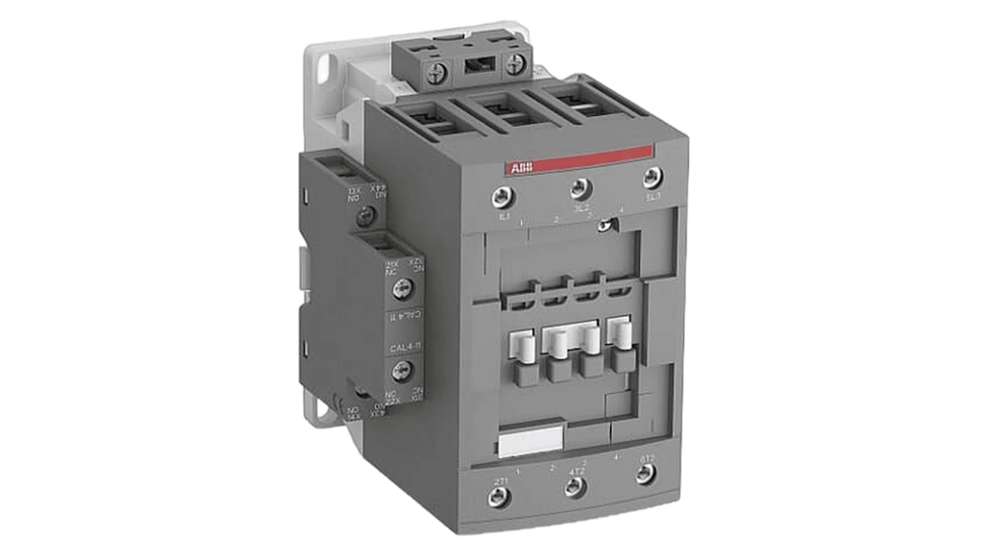 ABB AF80 Contactor, 125 A, 37 kW, 1 NC, 1 NO