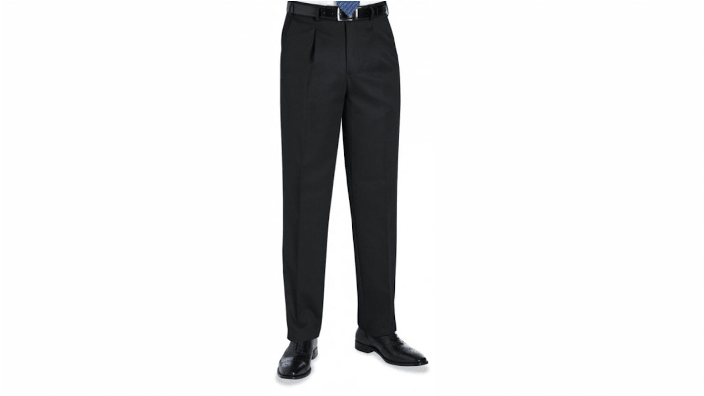 Brook Tavener 8515 Black Men's Polyester Trousers 40in, 103cm Waist
