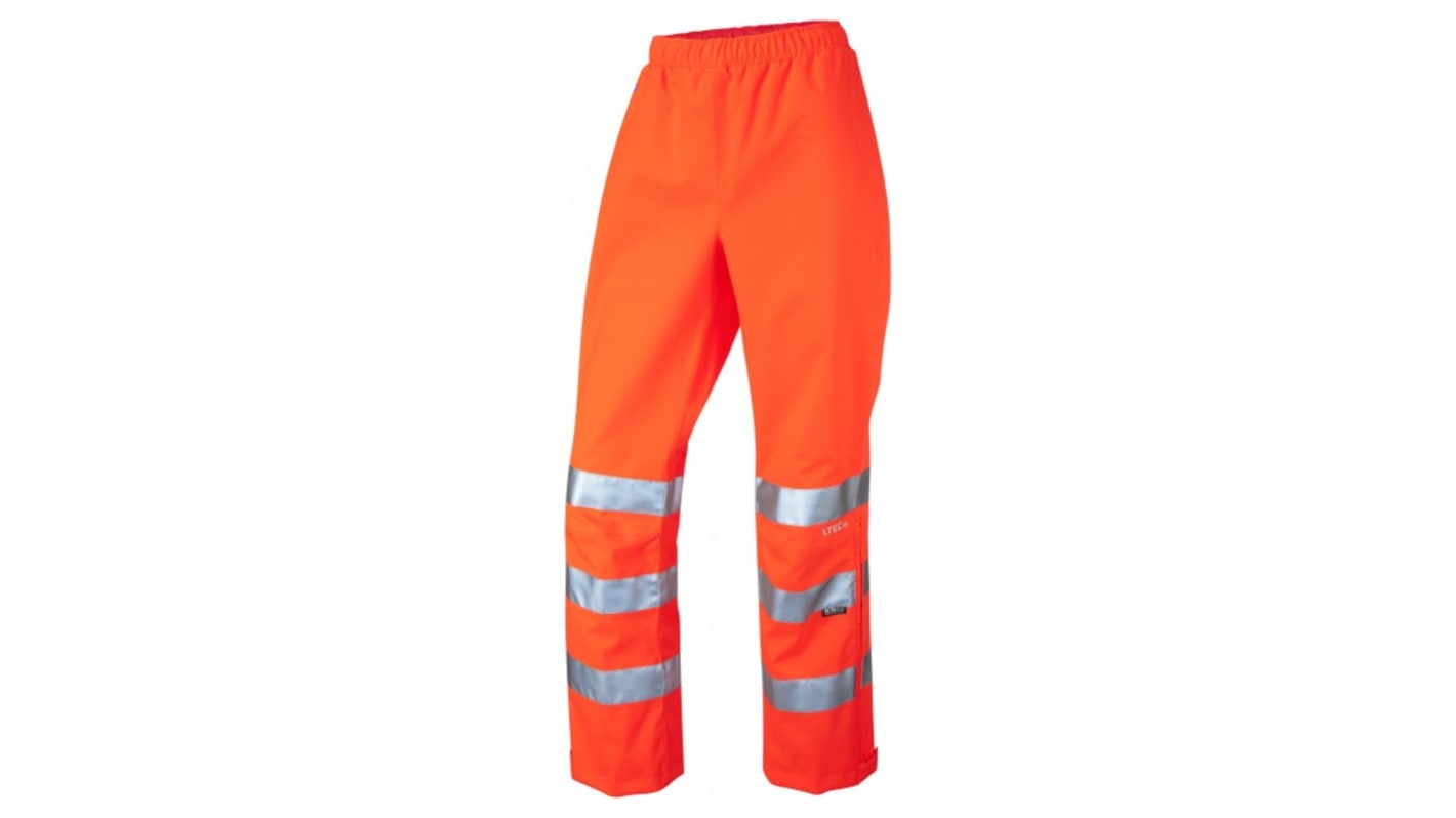 Pantalon haute visibilité Leo Workwear LL02-O, taille 98 → 106cm, Orange, Femme, Respirant, Haute visibilité