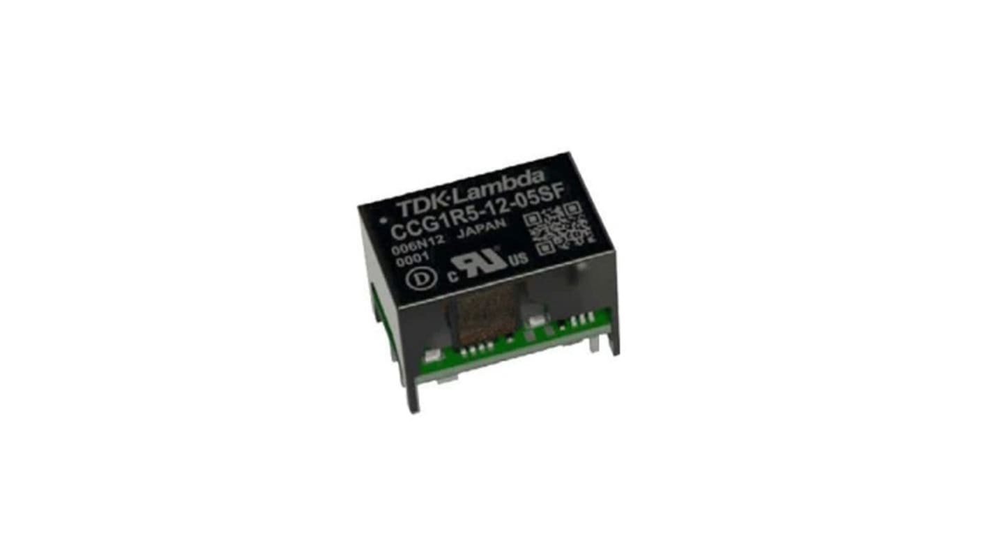 TDK-Lambda CCG Isolated DC-DC Converter, 5V dc/, 4.5 → 18 V dc Input, 1.5W, Through Hole