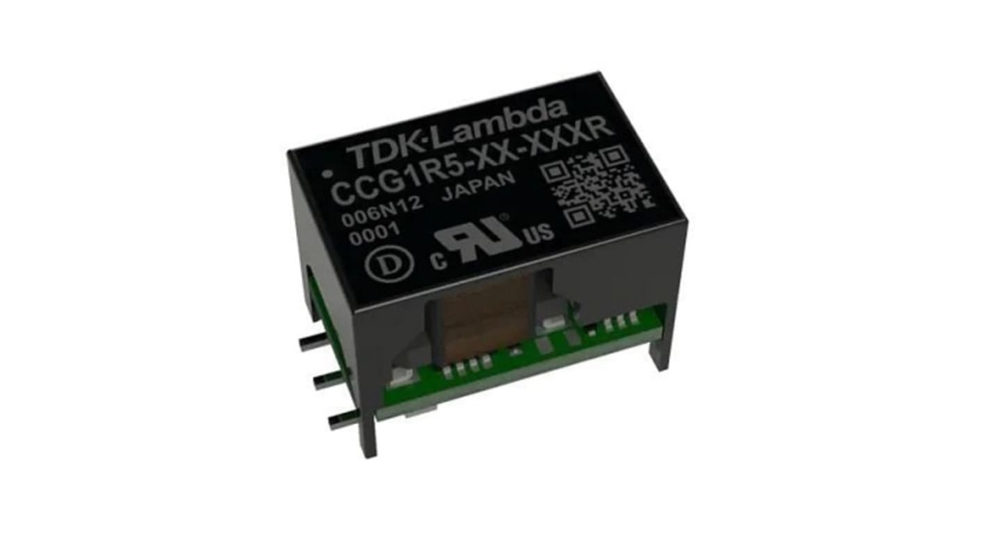 Przetwornica izolowana DC-DC, 1.5W, Uwe 4,5 → 18 V DC, Uwy 12V dc Nie, TDK-Lambda Nie