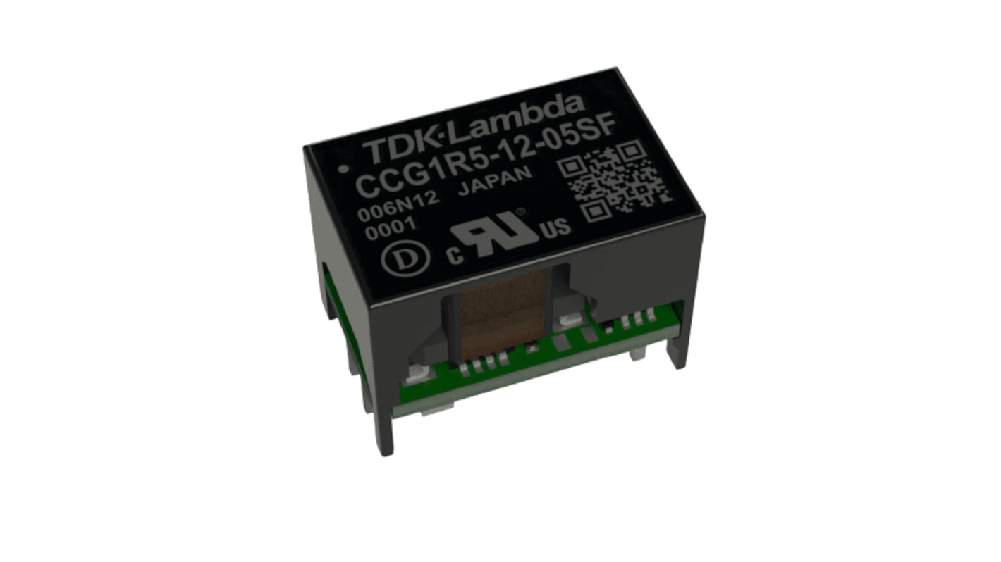 Convertisseur CC-CC isolé TDK-Lambda, CCG, Montage traversant, 1.5W, 3.3V c.c.