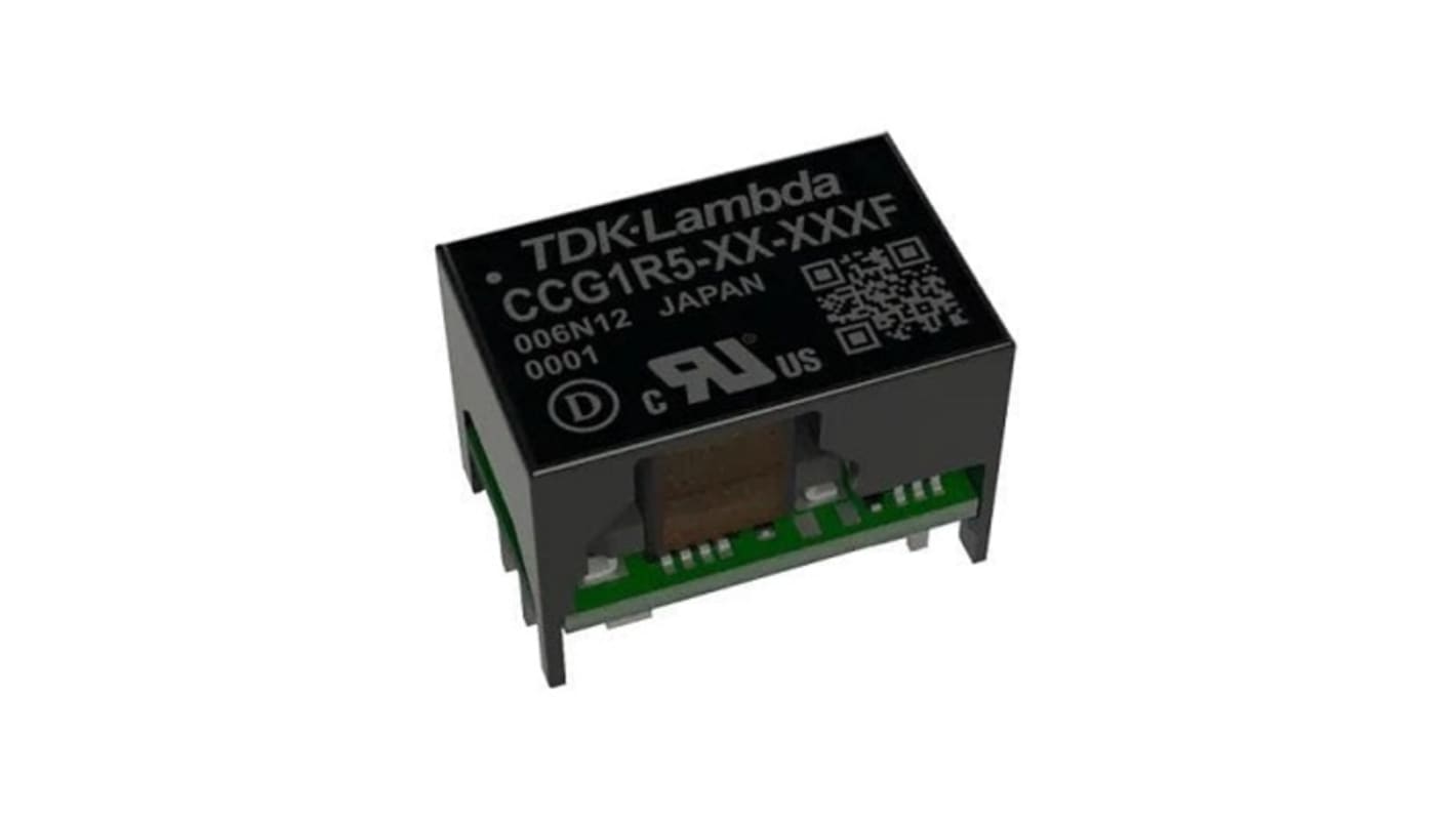 Convertisseur CC-CC isolé TDK-Lambda, CCG, Montage traversant, 1.5W, 12V c.c.